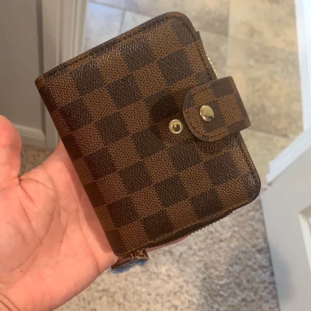 Brown checkered wallet